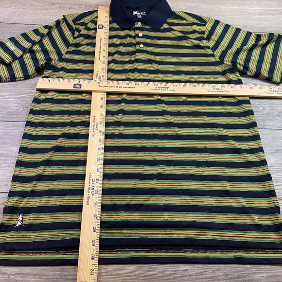 Ping Performance Golf Polo Green Orange Blue Stripes Large L - Picture 7 of 7